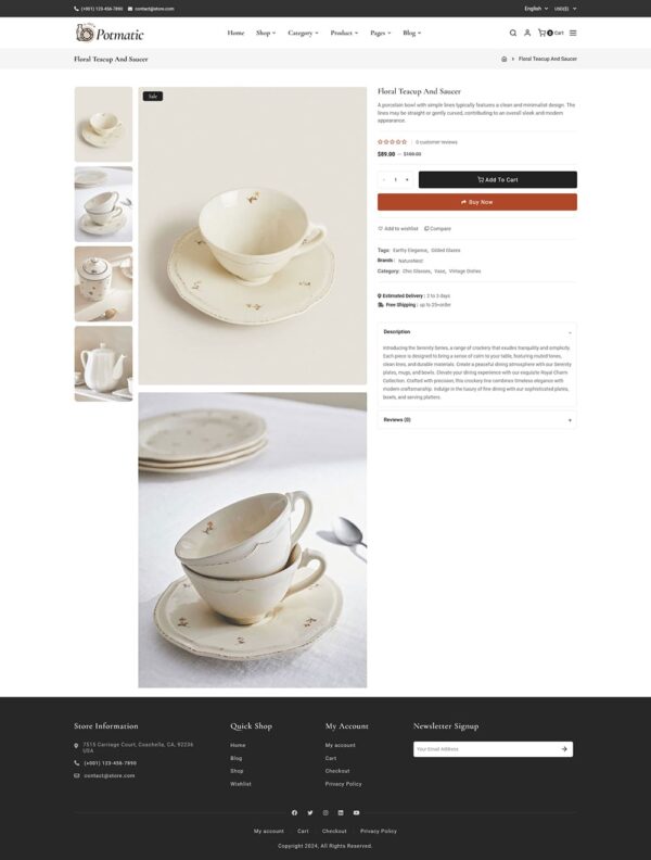 Potmatic - Crockery, Decor & Pottery Art - WooCommerce Theme