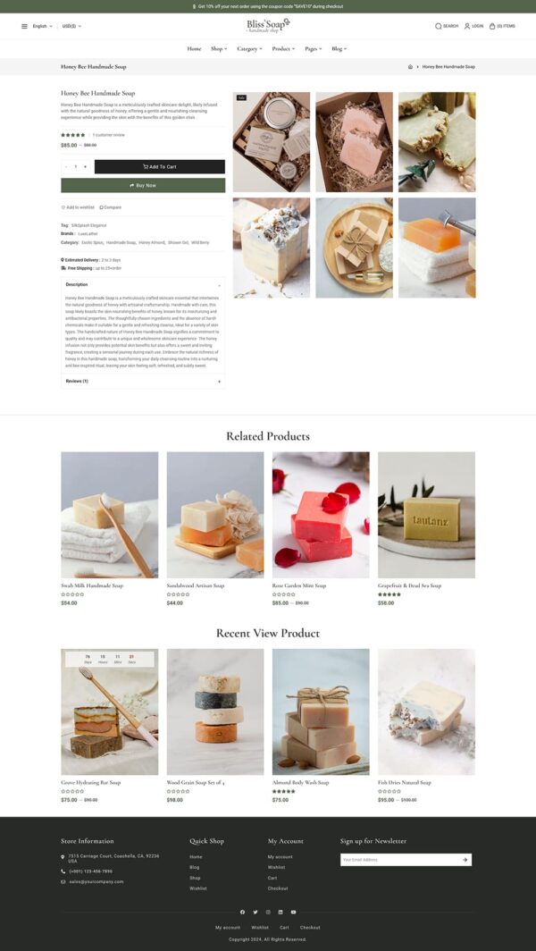 BlissSoap - Handmade Soap - Crafted WooCommerce Theme