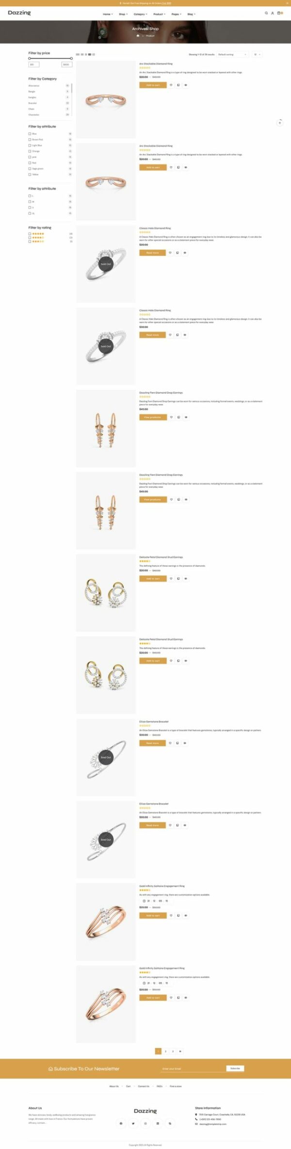 Dazzing - Jewelry Store WooCommerce Responsive Theme