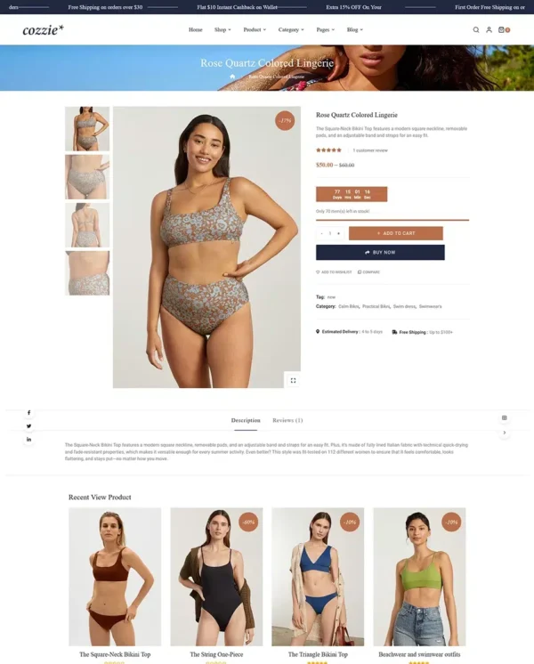Cozzie - Bikini, Swimwear, and Underwear WooCommerce Responsive Theme