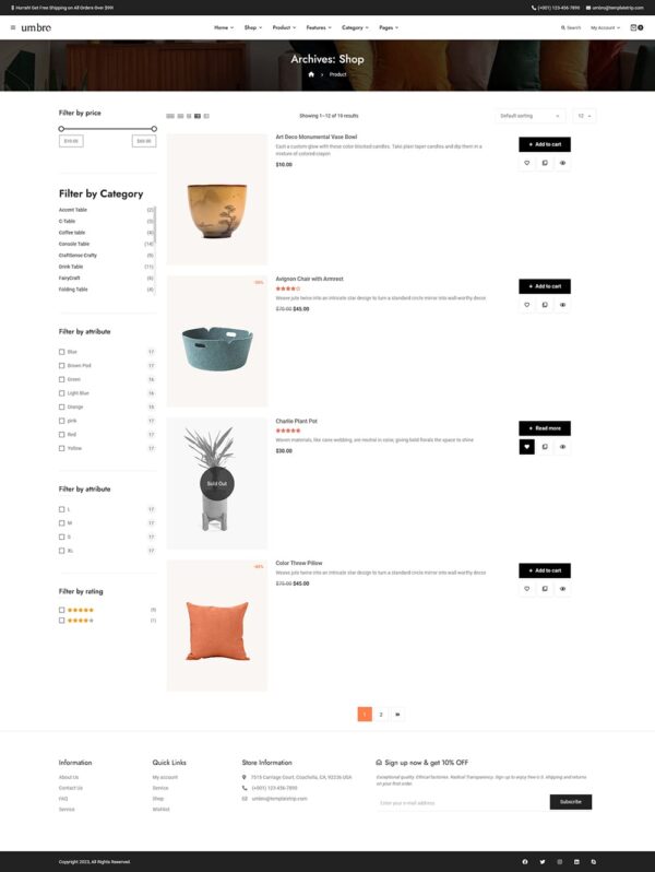 Umbro - Home Decor & Furniture - WooCommerce Responsive Theme