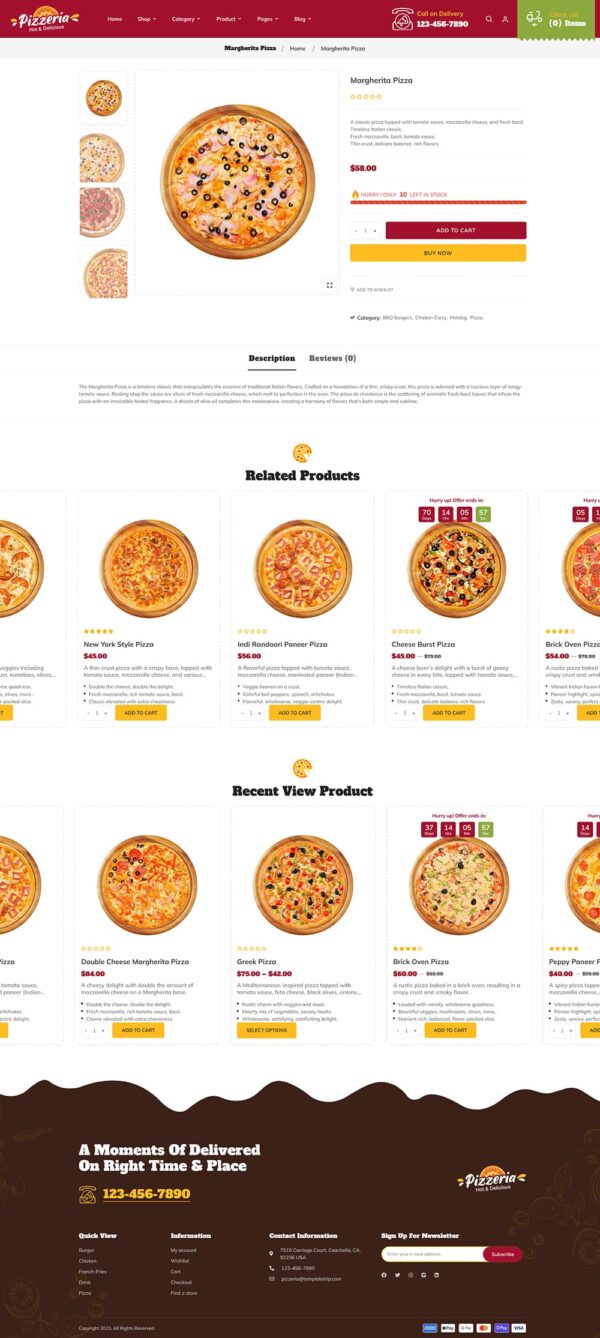 Pizzeria - WooCommerce Theme For Pizza, Fast Food, Restaurant & Cafes