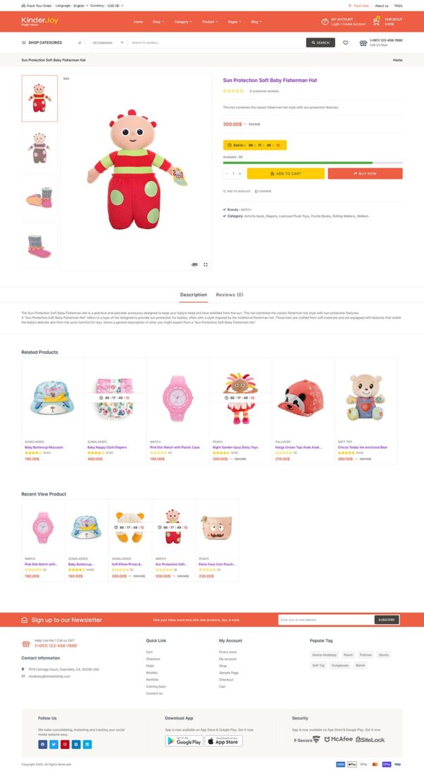 KinderJoy - Kids Fashion & Toys Store - WooCommerce Theme