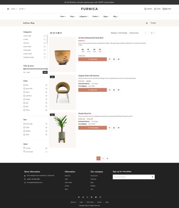 Furnica - Home Decor, Furniture, Art & Crafts - WooCommerce Responsive Theme
