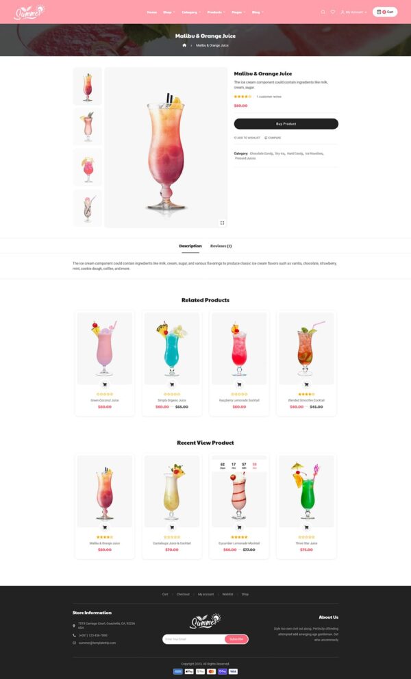 Summer - WooCommerce Theme For Juices, Shakes, Ice Cream & Smoothies