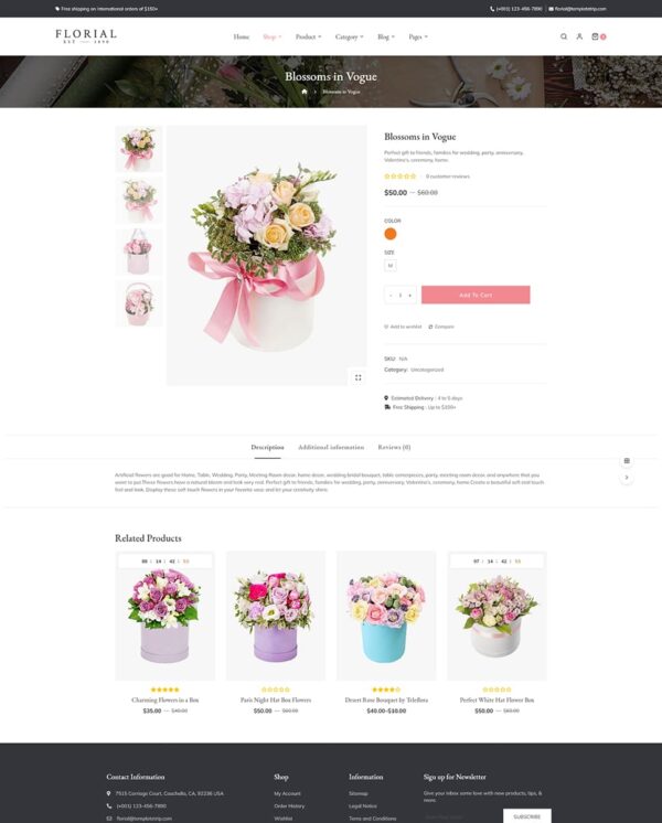 Florial - Blossom & Florist Store - WooCommerce Responsive Theme