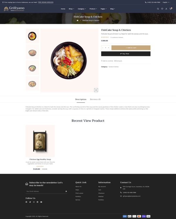 Grillyano - Restaurant, Fast Food, Dishes - WooCommerce Responsive Theme