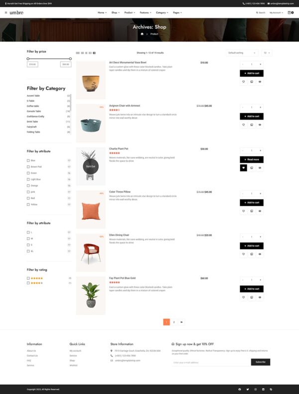 Umbro - Home Decor & Furniture - WooCommerce Responsive Theme