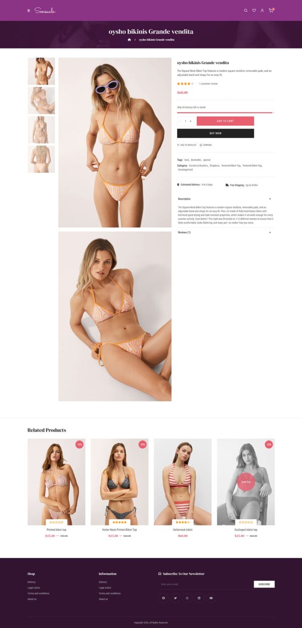 Sensuels - Premium Lingerie Store - WooCommerce Responsive Theme