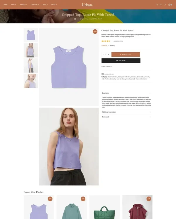 Urban – Luxurious and Trending Fashion – WooCommerce Responsive Theme