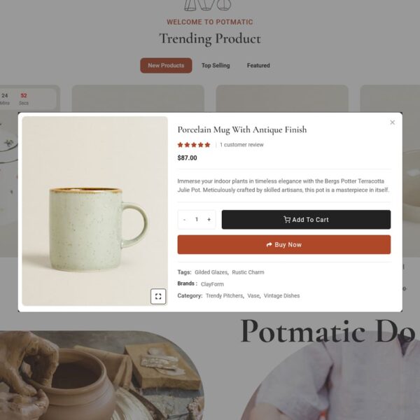 Potmatic - Crockery, Decor & Pottery Art - WooCommerce Theme