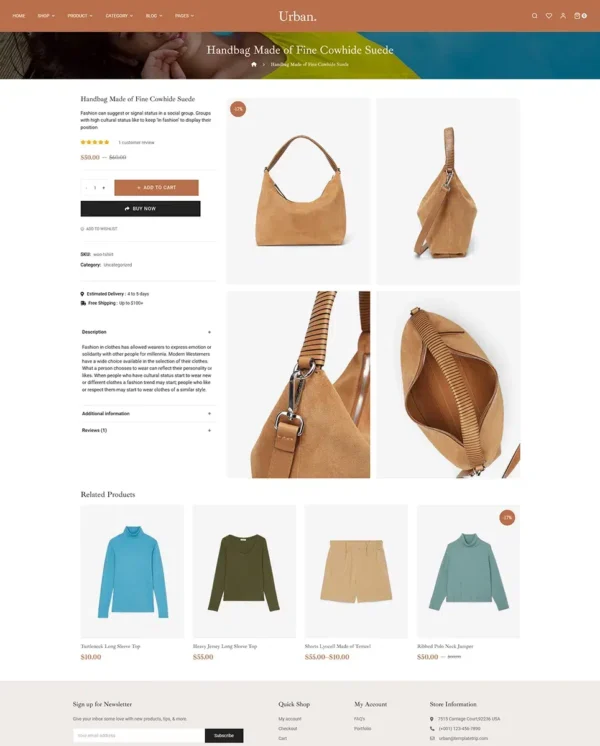 Urban – Luxurious and Trending Fashion – WooCommerce Responsive Theme