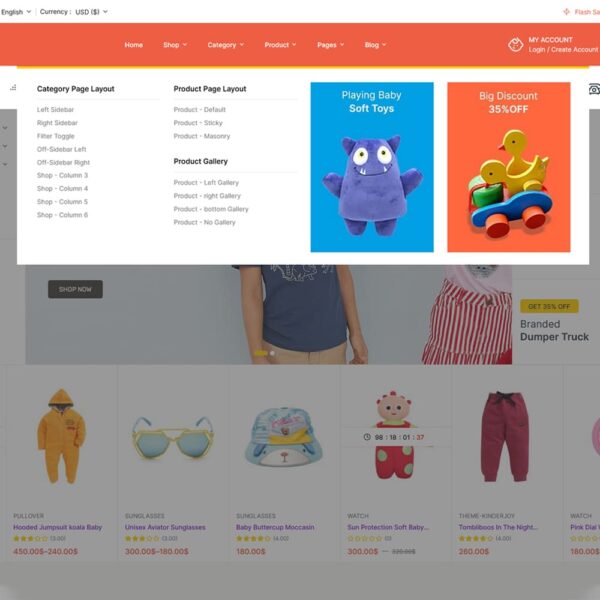 KinderJoy - Kids Fashion & Toys Store - WooCommerce Theme