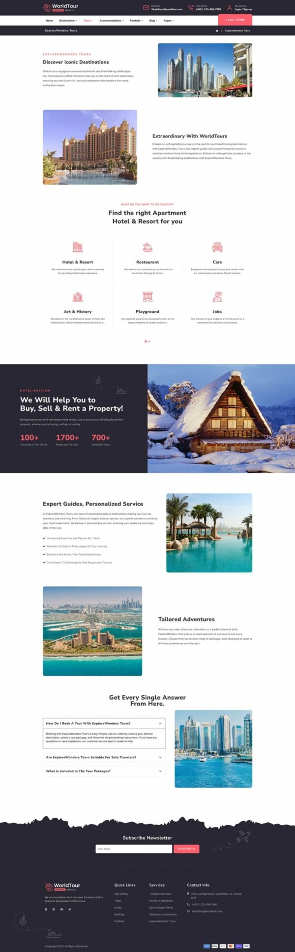 WorldTour - Tour & Travel Agencies - WordPress Theme