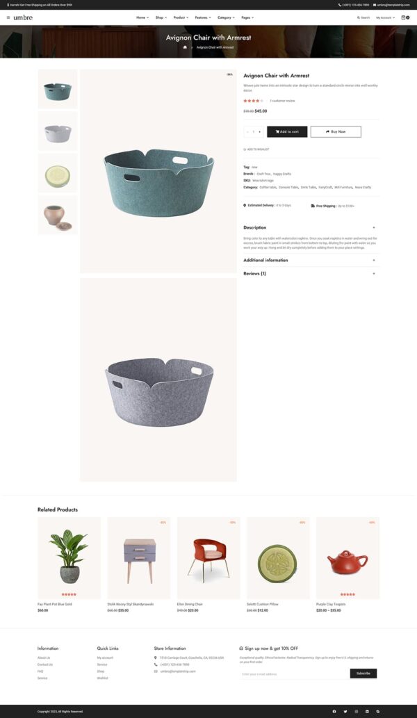 Umbro - Home Decor & Furniture - WooCommerce Responsive Theme