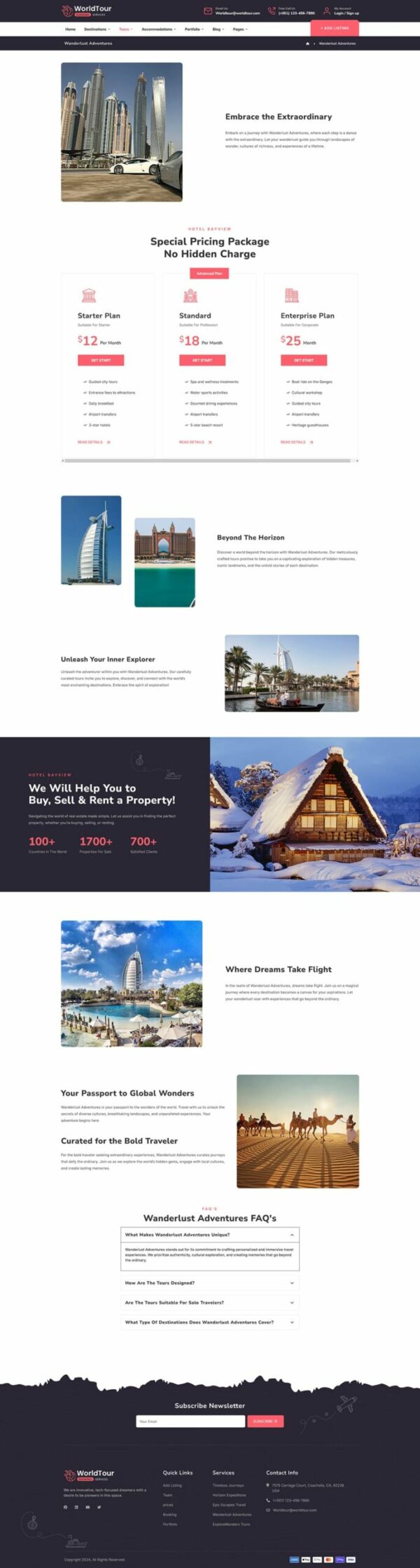 WorldTour - Tour & Travel Agencies - WordPress Theme