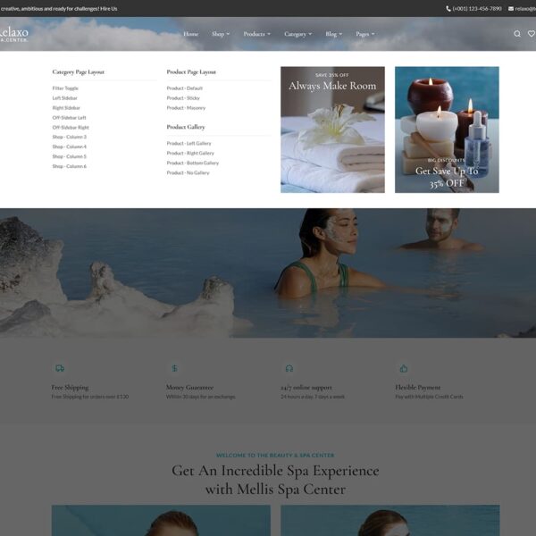 Relaxo Spa WooCommerce Responsive Theme