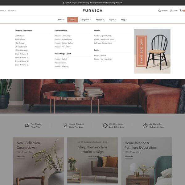 Furnica - Home Decor, Furniture, Art & Crafts - WooCommerce Responsive Theme
