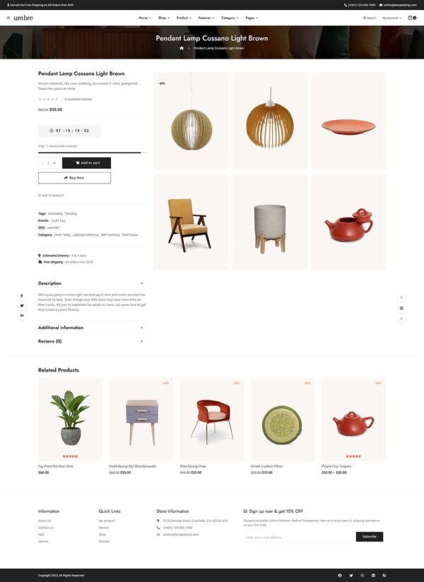 Umbro - Home Decor & Furniture - WooCommerce Responsive Theme