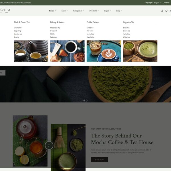 Mocha - Organic Green Tea & Coffee Store WooCommerce Theme
