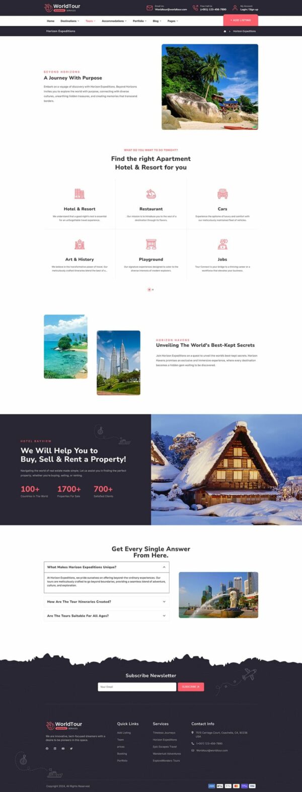 WorldTour - Tour & Travel Agencies - WordPress Theme