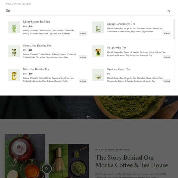 Mocha - Organic Green Tea & Coffee Store WooCommerce Theme