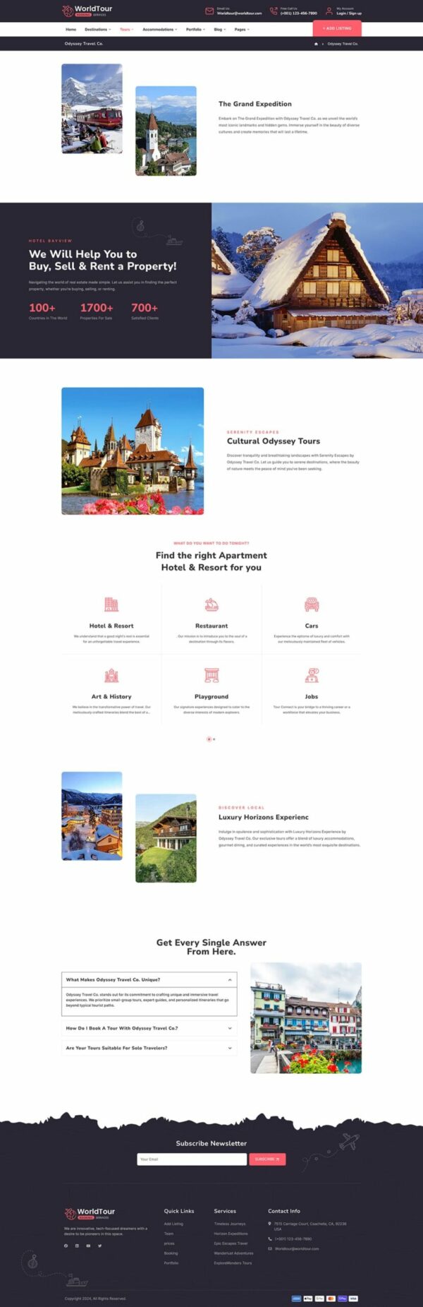 WorldTour - Tour & Travel Agencies - WordPress Theme