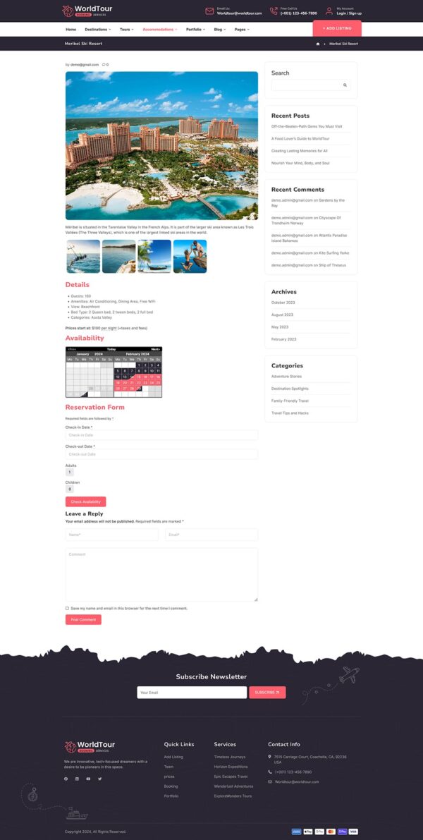 WorldTour - Tour & Travel Agencies - WordPress Theme