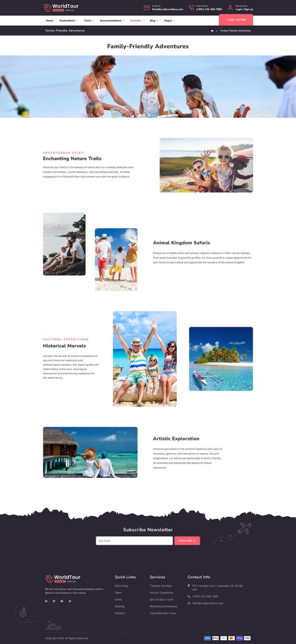 WorldTour - Tour & Travel Agencies - WordPress Theme