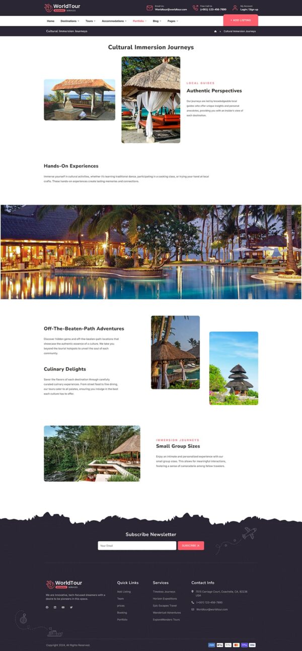 WorldTour - Tour & Travel Agencies - WordPress Theme
