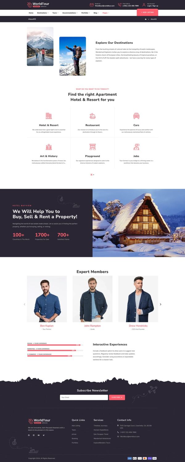 WorldTour - Tour & Travel Agencies - WordPress Theme