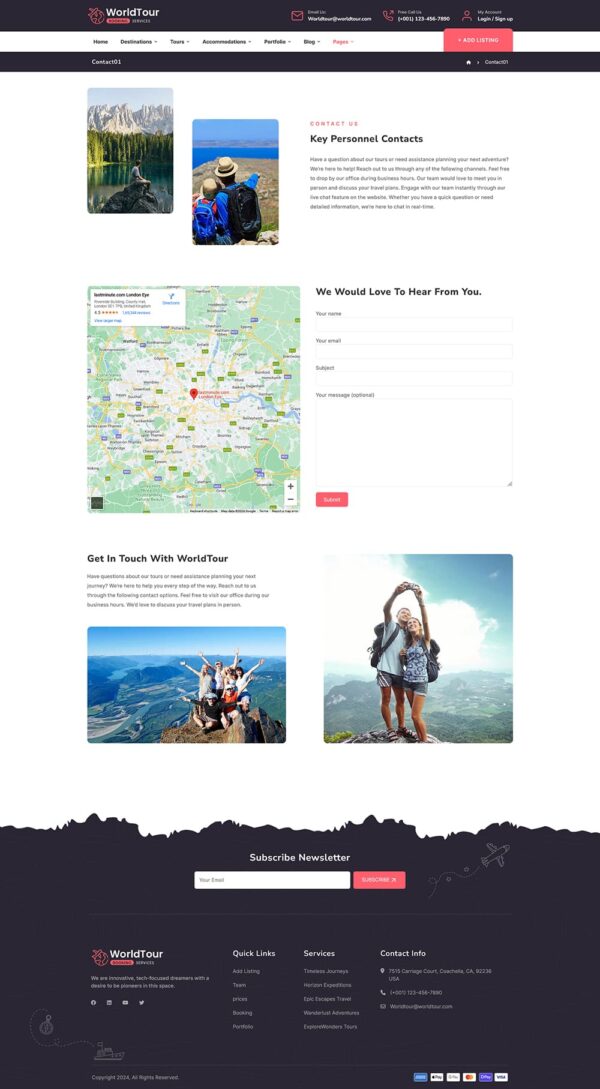 WorldTour - Tour & Travel Agencies - WordPress Theme