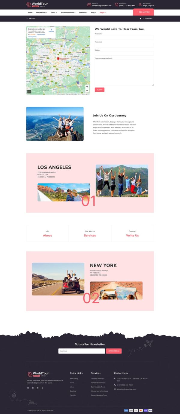 WorldTour - Tour & Travel Agencies - WordPress Theme