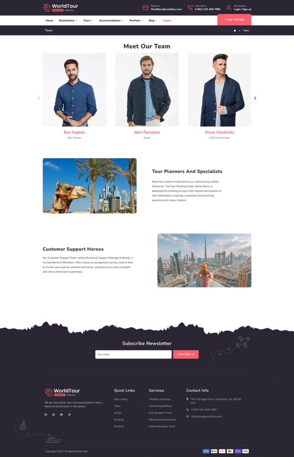 WorldTour - Tour & Travel Agencies - WordPress Theme