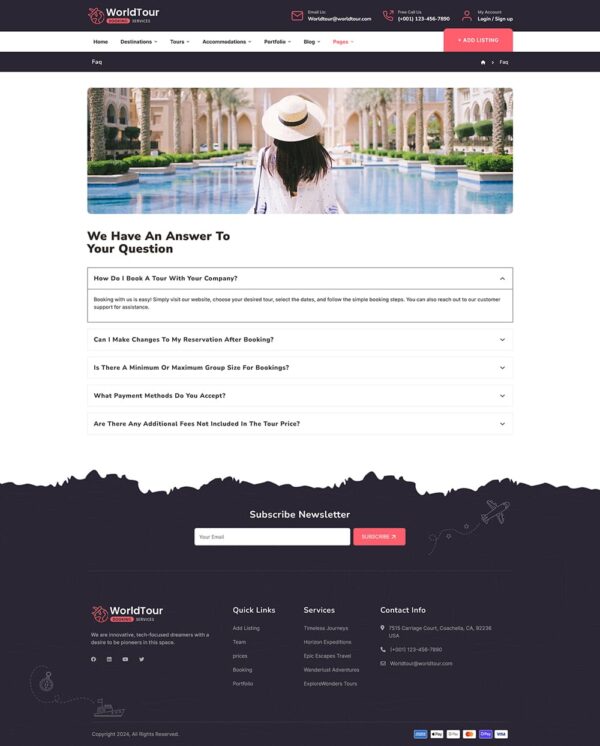 WorldTour - Tour & Travel Agencies - WordPress Theme