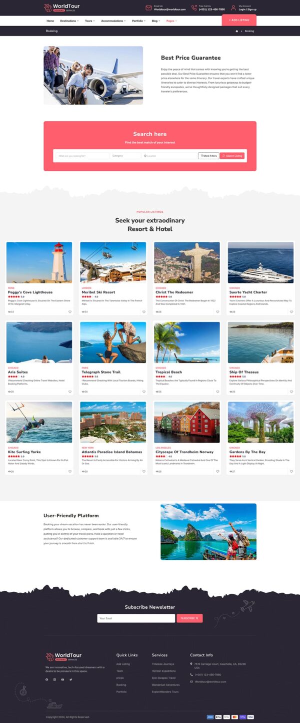 WorldTour - Tour & Travel Agencies - WordPress Theme