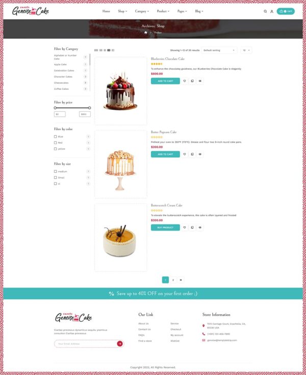 Genoise - WooCommerce Theme For Cake, Bakery, Pastry & Dessert Shop