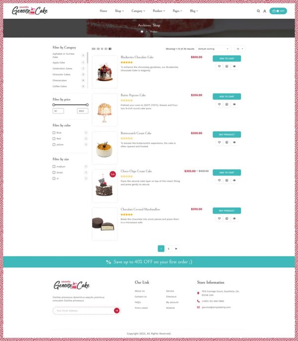 Genoise - WooCommerce Theme For Cake, Bakery, Pastry & Dessert Shop
