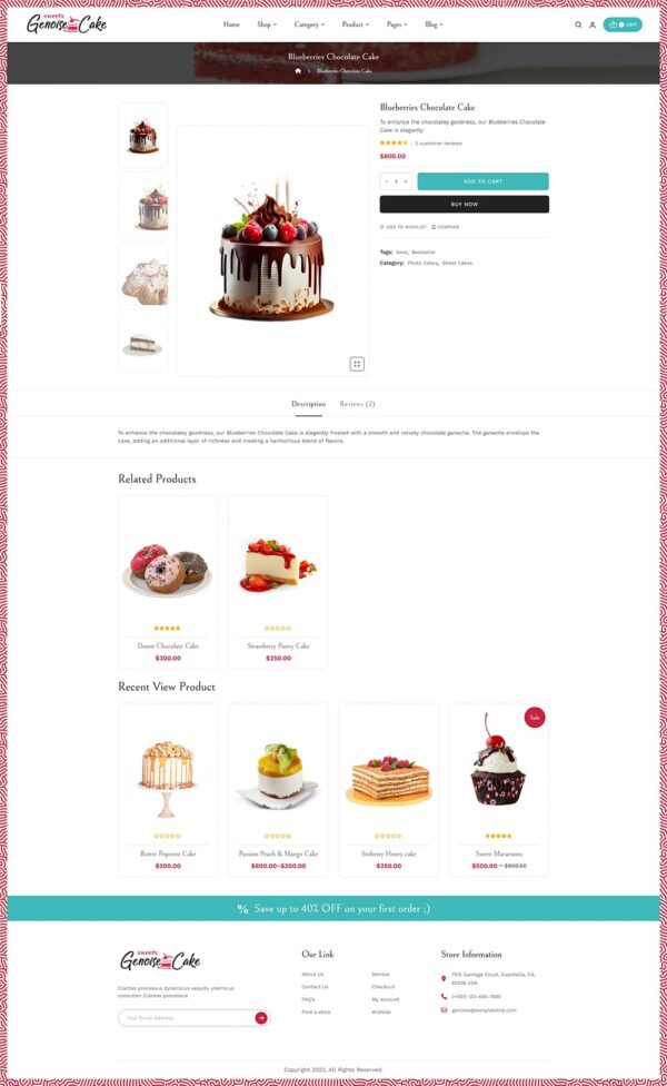 Genoise - WooCommerce Theme For Cake, Bakery, Pastry & Dessert Shop