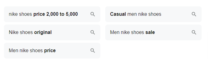 LSI Nike Shoes Keywords